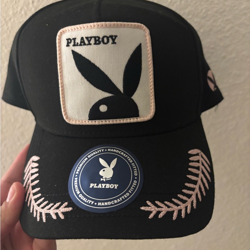 PLAYBOY Black and Pink Adjustable Cap